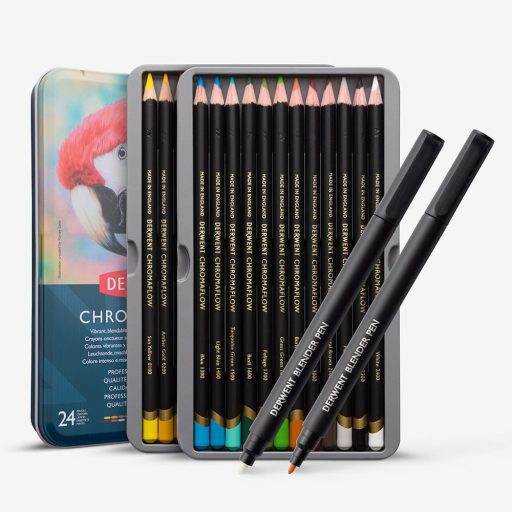 Derwent Chromaflow ceruza - 24 db + összemosó filcek