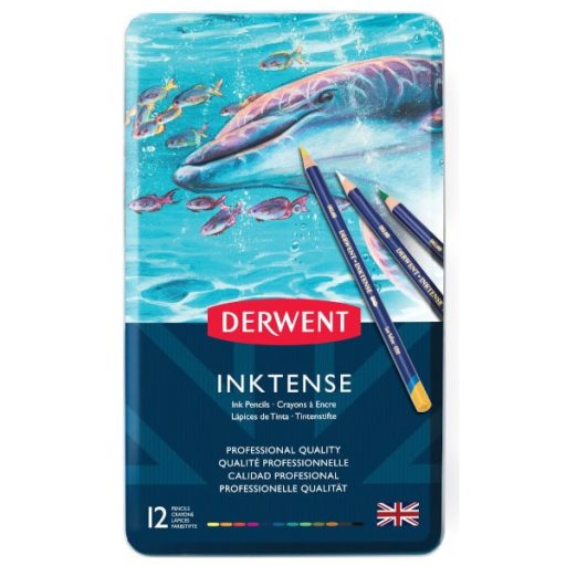 Derwent Inktense akvarell ceruzakészlet - 12 db, vizes ecsettel