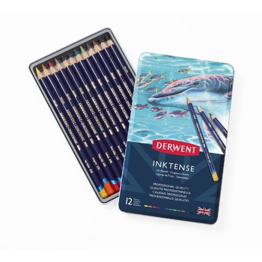 Derwent Inktense akvarell ceruzakészlet - 12 db, vizes ecsettel