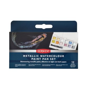Derwent Metallic akvarellfesték készlet, 12 db