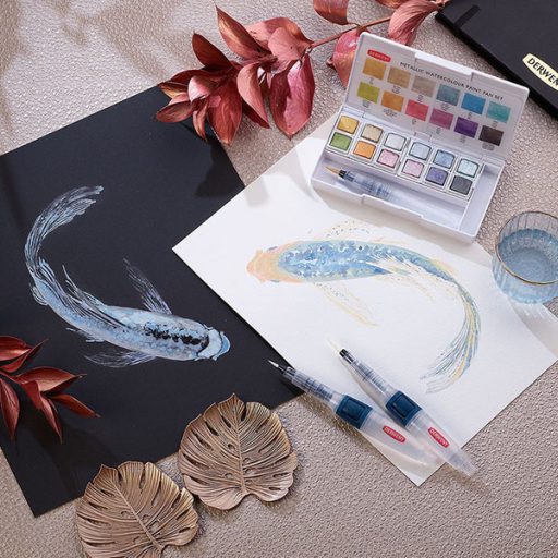 Derwent Metallic akvarellfesték készlet, 12 db