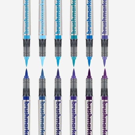 Karin Brushmarker PRO ecsetfilc 12 db-os készlet - Kék árnyalatok