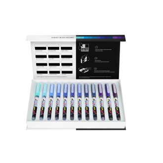   Karin Pigment Decobrush ecsetfilc 12db-os készlet - Lilás-kékes árnyalatok