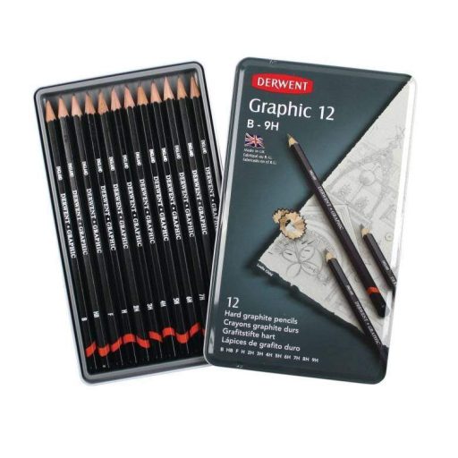 Derwent grafitceruza készlet 12 db-os "kemény" (B-9H)
