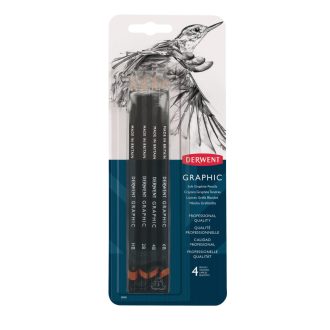 Derwent grafitceruza készlet, 4 darabos - puha