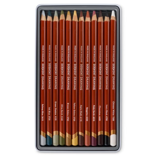 Derwent Drawing 12 db-os színes ceruza készlet fémdobozban