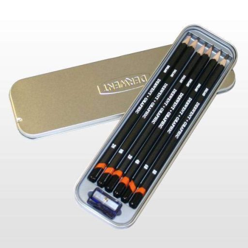 Derwent grafitceruza készlet, 6 db-os, fémdobozos