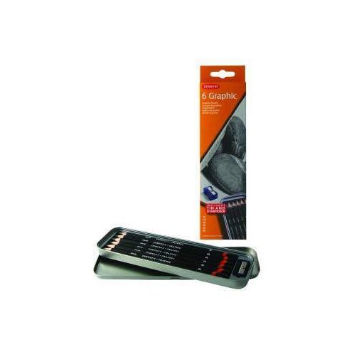 Derwent grafitceruza készlet, 6 db-os, fémdobozos