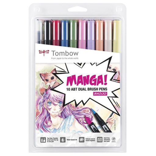 Tombow ABT Dual Brush Pen- 10 db, Manga (Shonen) szett