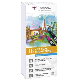   Tombow ABT Dual Brush Pen - Kéthegyű marker filctoll, 18 db alapszín
