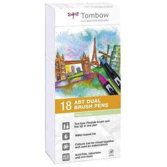   Tombow ABT Dual Brush Pen - Kéthegyű marker filctoll 18 db pasztell szín