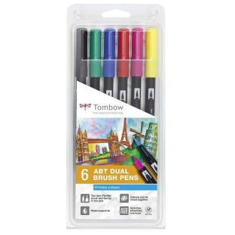   Tombow ABT Dual Brush Pen- Kéthegyű marker filctoll 6db alapszín