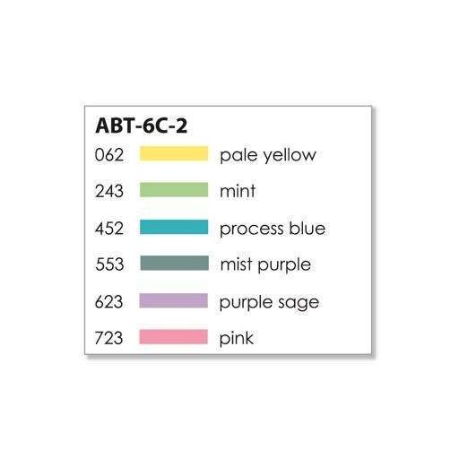 Tombow ABT Dual Brush Pen- Kéthegyű marker filctoll 6db pasztell szín