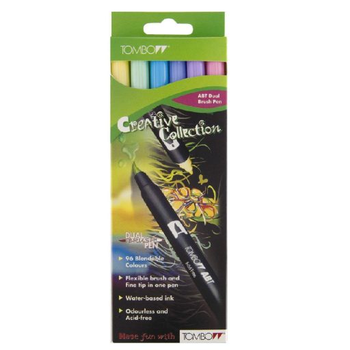 Tombow ABT Dual Brush Pen- Kéthegyű marker filctoll 6db pasztell szín