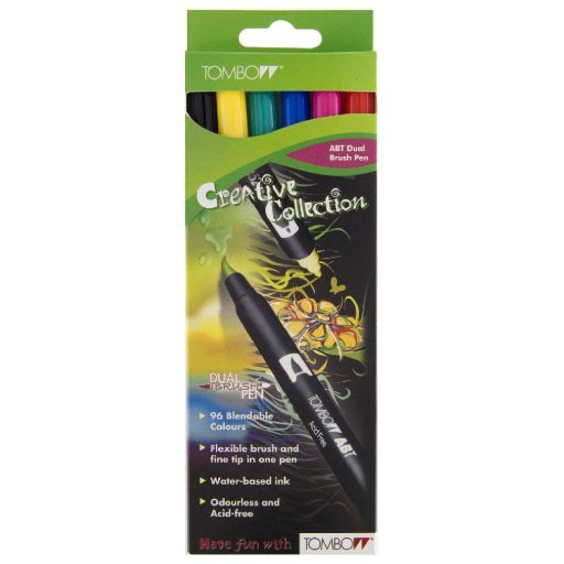 Tombow ABT Dual Brush Pen- Kéthegyű marker filctoll 6db pasztell szín