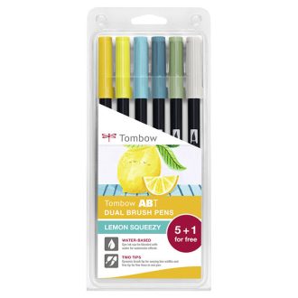   Tombow ABT Dual Brush Pen Kéthegyű ecsetfilc 6db - Lemon squeezy