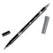 Tombow ABT Dual Brush Pen - Kéthegyű filctoll, színenként, N55 - Cool Gray 7