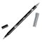 Tombow ABT Dual Brush Pen - Kéthegyű filctoll, színenként, N65 - Cool Gray 5