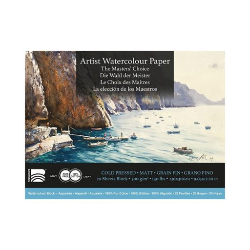 Baohong 100% pamut akvarelltömb - hidegen préselt, 46 x 61 cm