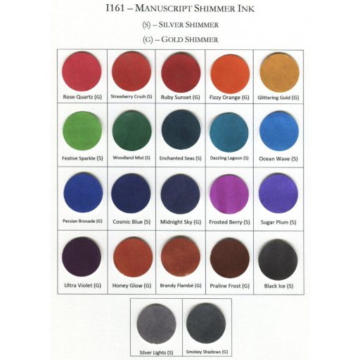 Manuscript ShimmerInk csillámos tinta 25 ml, több színben