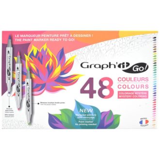   GRAPH'IT GO kétvégű akrilfilc készlet - 48 db-os, Mystery Coloring