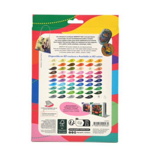 GRAPH'IT GO kétvégű akrilfilc készlet - 12 db-os, alapszínek