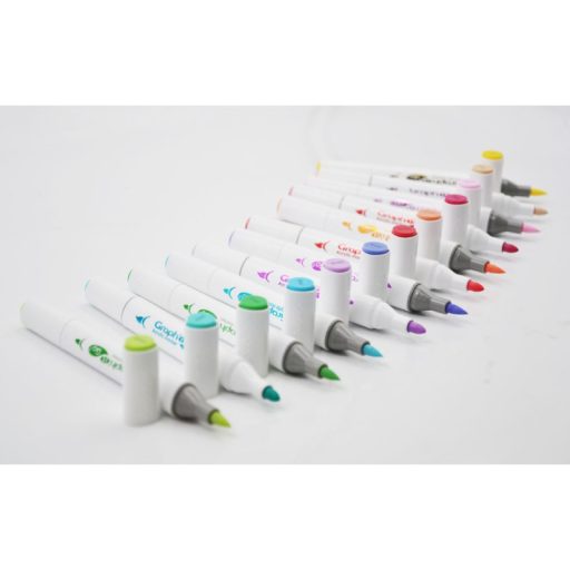 GRAPH'IT GO kétvégű akrilfilc készlet - 12 db-os, virágok színei
