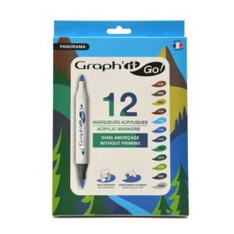   GRAPH'IT GO kétvégű akrilfilc készlet - 12 db-os, tájkép színek