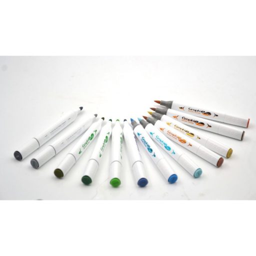 GRAPH'IT GO kétvégű akrilfilc készlet - 12 db-os, tájkép színek