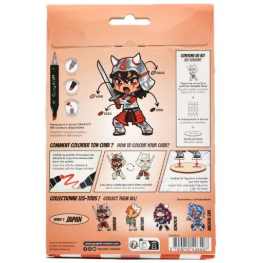 GRAPH'IT Chibi figura színező készlet - Samurai