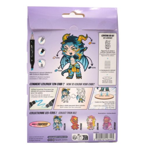 GRAPH'IT Chibi figura színező készlet - Sárkány