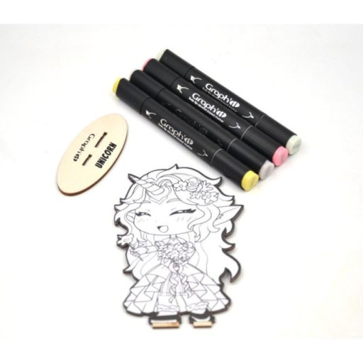 GRAPH'IT Chibi figura színező készlet - Unikornis