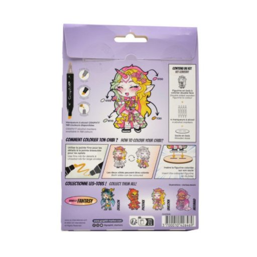 GRAPH'IT Chibi figura színező készlet - Unikornis