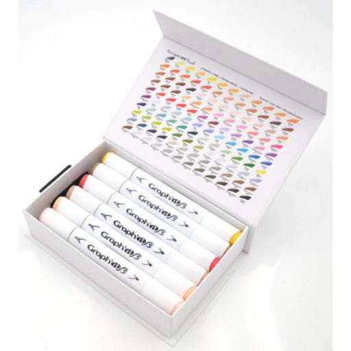 GRAPH'IT Brush kétvégű alkoholos marker, 12 db-os készlet - Képregény