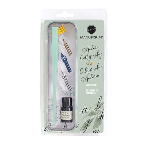 Manuscript modern kalligráfia készlet ferde tollszárral, menta