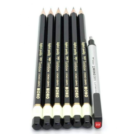 Tombow Mono grafit ceruza 6db + Mono Zero radír egy készletben