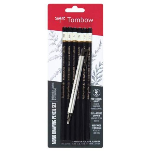 Tombow Mono grafit ceruza 6db + Mono Zero radír egy készletben