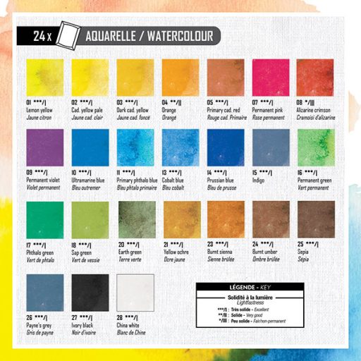 Pébéo Fine akvarell kezdőkészlet - kiegészítőkkel