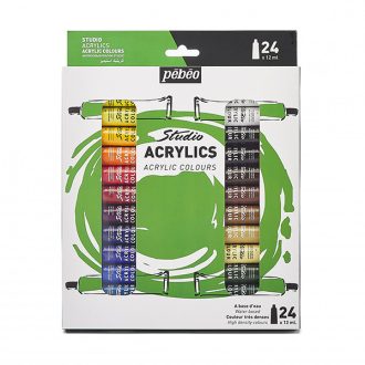 Pébéo Studio akrilfesték, 12 ml - 24 darabos készlet
