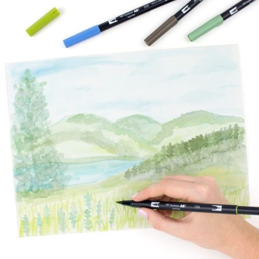 Tombow ecsetfilc készlet akvarellfestéshez - "Greenery"