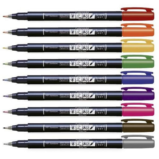Tombow Fudenosuke színes ecsetfilc 10 db-os készlet