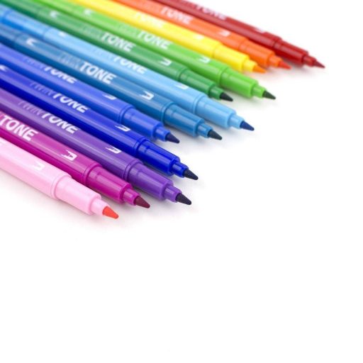 Tombow TwinTone kéthegyű marker 12 db-os készlet, szivárvány színei