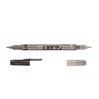   Tombow Fudenosuke Twin kéthegyű ecsetfilc (fekete és szürke)